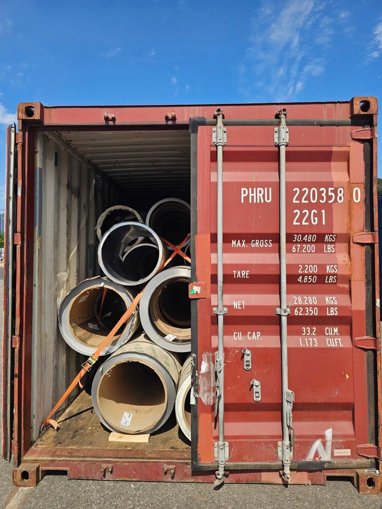 Container inox cuộn xuất khẩu của Inox Ngọc Trang